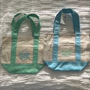 Green and Blue Canvas Tote Bags for Everyday Use